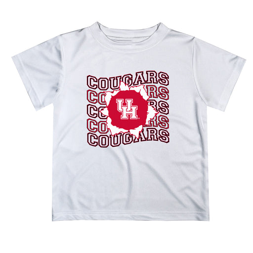 Houston Cougars Vive La Fete  White Art V1 Short Sleeve Tee Shirt