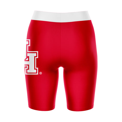 Houston Cougars Vive La Fete Game Day Logo on Thigh and Waistband Red and White Women Bike Short 9 Inseam - Vive La Fête - Online Apparel Store