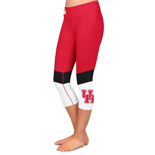 Houston Cougars Vive La Fete Game Day Collegiate Ankle Color Block Women Red White Capri Leggings - Vive La Fête - Online Apparel Store