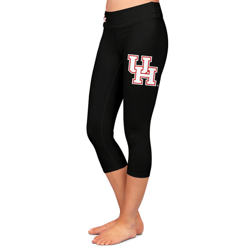 Houston Cougars Vive La Fete Game Day Collegiate Large Logo on Thigh and Waist Women Black Capri Leggings - Vive La Fête - Online Apparel Store