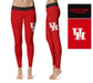 University of Houston Cougars Vive La Fete Game Day Collegiate Logo on Thigh Red Women Yoga Leggings 2.5 Waist Tights - Vive La Fête - Online Apparel Store