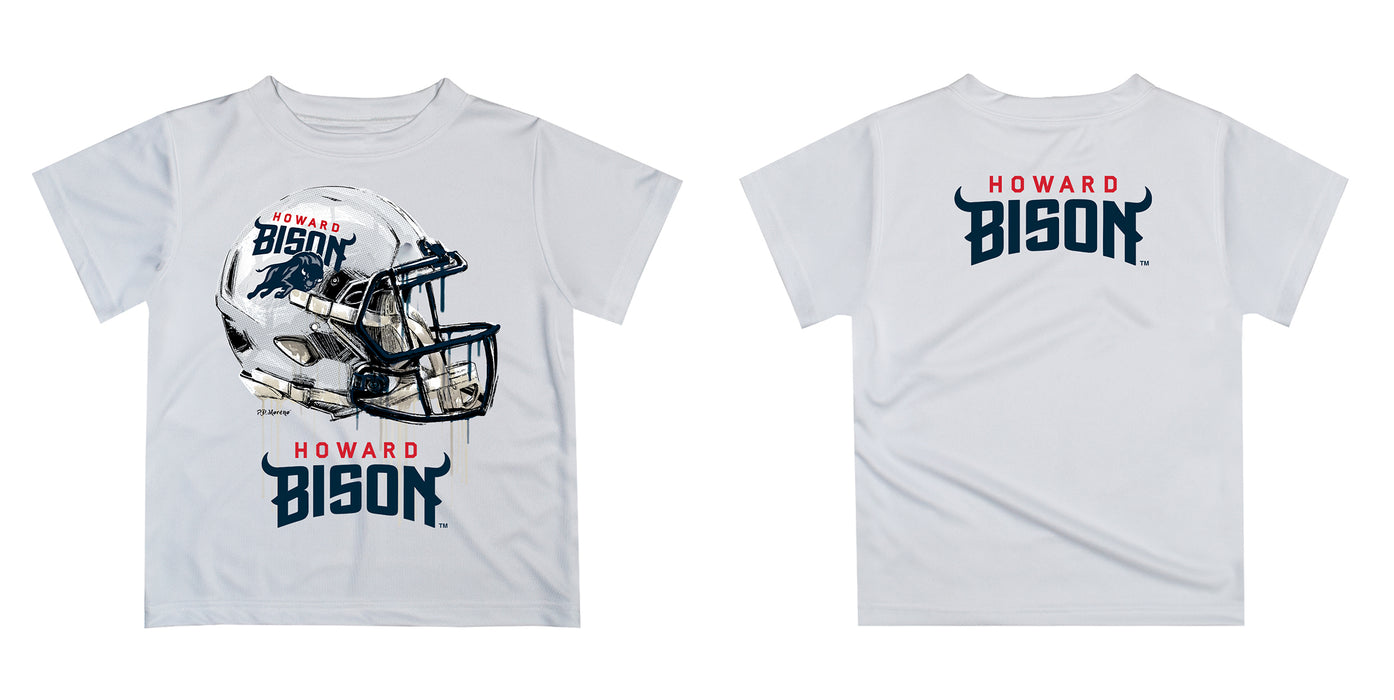 Howard University Bison Original Dripping Football Helmet White T-Shirt by Vive La Fete - Vive La Fête - Online Apparel Store
