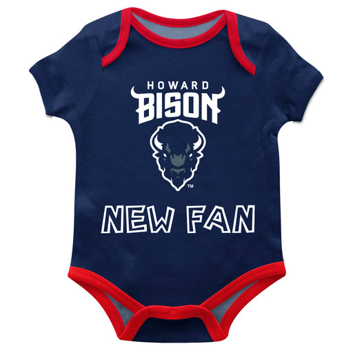 Howard University Bison Vive La Fete Infant Game Day Navy Short Sleeve Onesie New Fan Logo and Mascot Bodysuit - Vive La Fête - Online Apparel Store