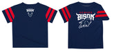 Howard University Bison Vive La Fete Boys Game Day Navy Short Sleeve Tee with Stripes on Sleeves - Vive La Fête - Online Apparel Store