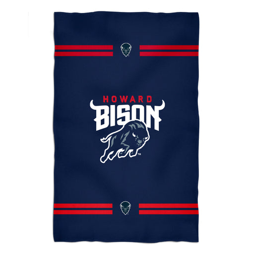 Howard University Bison Vive La Fete Game Day Absorvent Premium Navy Beach Bath Towel 51 x 32" Logo and Stripes" - Vive La Fête - Online Apparel Store