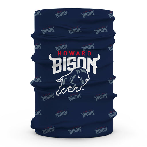 Howard University Bison Vive La Fete All Over Logo Game Day  Collegiate Face Cover Soft 4-Way Stretch Neck Gaiter - Vive La Fête - Online Apparel Store