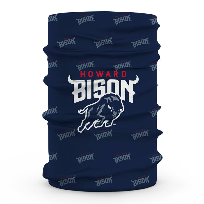 Howard University Bison Vive La Fete All Over Logo Game Day  Collegiate Face Cover Soft 4-Way Stretch Neck Gaiter - Vive La Fête - Online Apparel Store