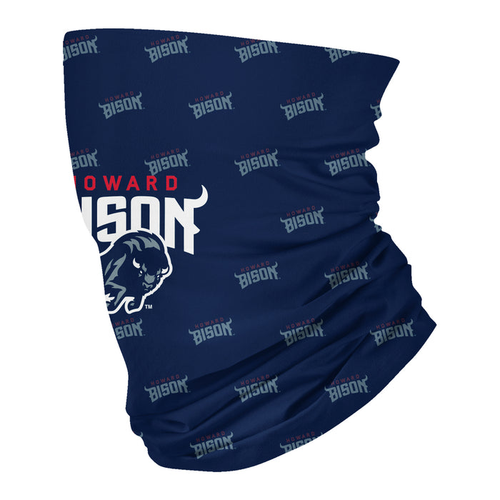 Howard University Bison Vive La Fete All Over Logo Game Day  Collegiate Face Cover Soft 4-Way Stretch Neck Gaiter - Vive La Fête - Online Apparel Store
