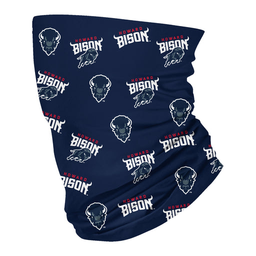 Howard University Bison Vive La Fete All Over Logo Game Day  Collegiate Face Cover Soft 4-Way Stretch Neck Gaiter - Vive La Fête - Online Apparel Store