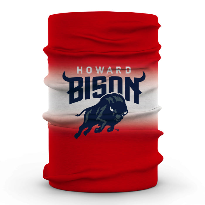 Howard University Bison Vive La Fete Degrade Logo Game Day Collegiate Face Cover Soft 4-Way Stretch Neck Gaiter - Vive La Fête - Online Apparel Store