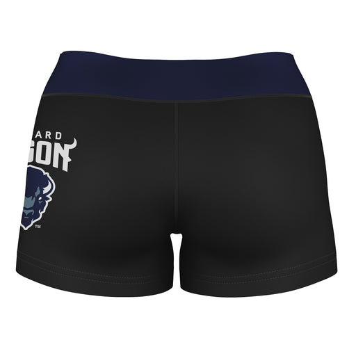 Howard Bison Vive La Fete Game Day Logo on Thigh and Waistband Black & Navy Women Yoga Booty Workout Shorts 3.75 Inseam" - Vive La Fête - Online Apparel Store