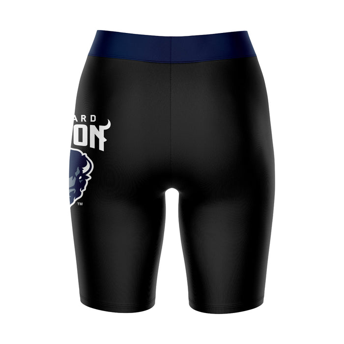 Howard Bison Vive La Fete Game Day Logo on Thigh and Waistband Black and Navy Women Bike Short 9 Inseam" - Vive La Fête - Online Apparel Store
