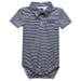 Howard University Bison Embroidered Navy Stripe Knit Polo Onesie