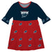Howard Bison Vive La Fete Girls Game Day 3/4 Sleeve Solid Blue All Over Logo on Skirt
