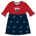 Howard Bison Vive La Fete Girls Game Day 3/4 Sleeve Solid Red All Over Logo on Skirt