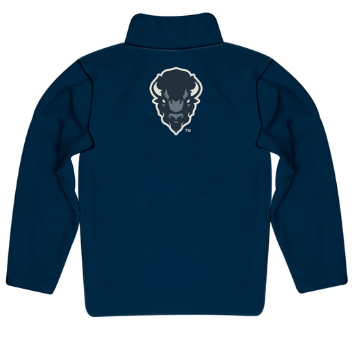 Howard Bison Vive La Fete Game Day Solid Blue Quarter Zip Pullover Sleeves - Vive La Fête - Online Apparel Store