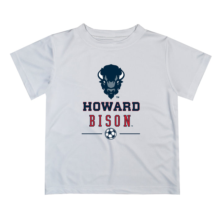 Howard University Bison Vive La Fete Soccer V1 White Short Sleeve Tee Shirt