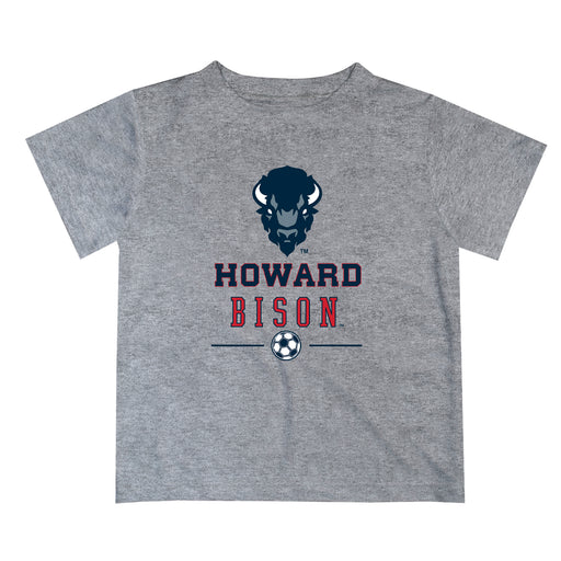 Howard University Bison Vive La Fete Soccer V1 Gray Short Sleeve Tee Shirt