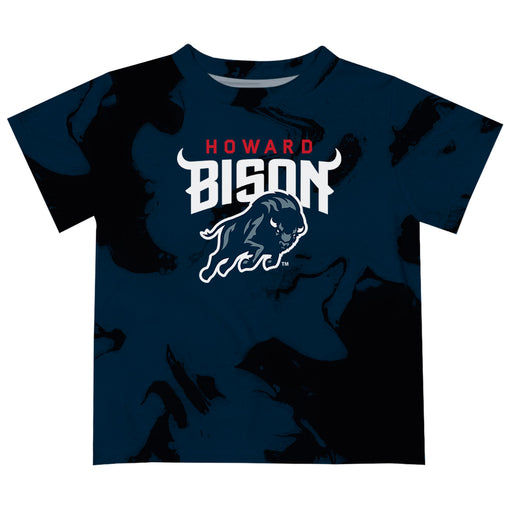 Howard University Bison Vive La Fete Marble Boys Game Day Blue Short Sleeve Tee