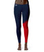 Howard University Bison Vive La Fete Game Day Collegiate Leg Color Block Women Blue Red Yoga Leggings