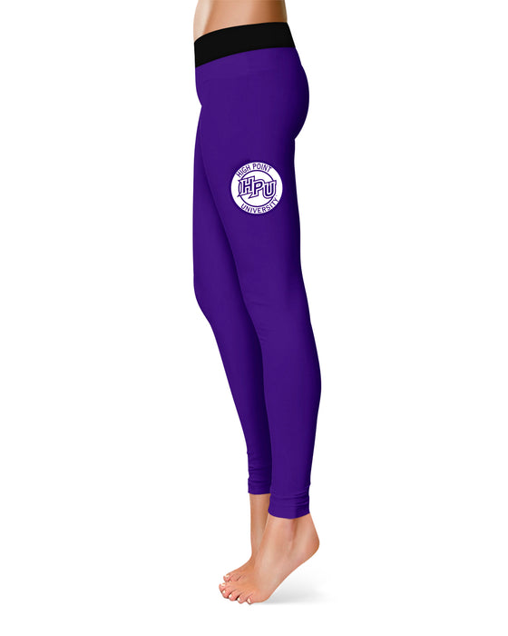 High Point University Panthers Black Waist Purple Leggings - Vive La Fête - Online Apparel Store