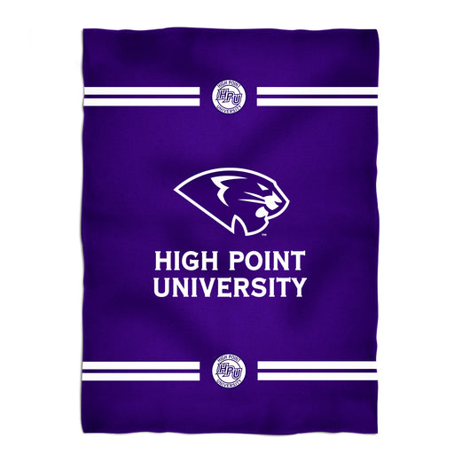High Point Panthers Vive La Fete Game Day Soft Premium Fleece Purple Throw Blanket 40 x 58" Logo and Stripes" - Vive La Fête - Online Apparel Store