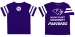 High Point Panthers Vive La Fete Boys Game Day Purple Short Sleeve Tee with Stripes on Sleeves - Vive La Fête - Online Apparel Store