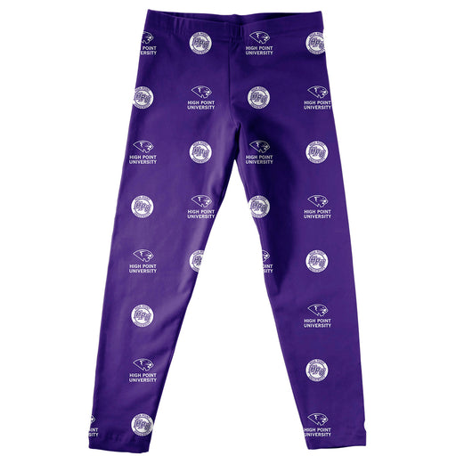 High Point Panthers Vive La Fete Girls Game Day All Over Logo Elastic Waist Classic Play Purple Leggings Tights - Vive La Fête - Online Apparel Store