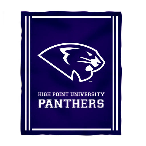 High Point University Panthers HPU Vive La Fete Kids Game Day Purple Plush Soft Minky Blanket 36 x 48 Mascot