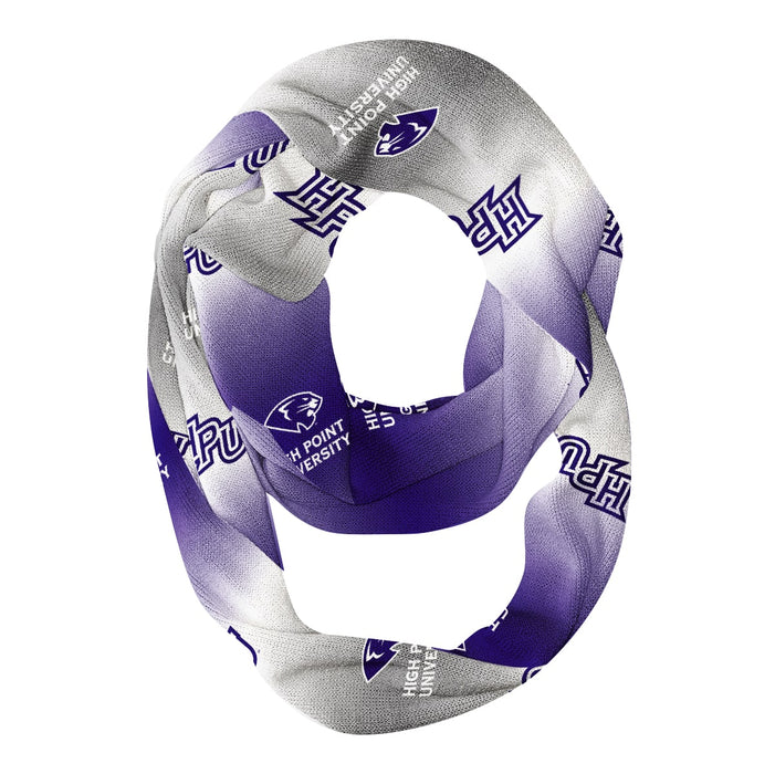 High Point Panthers HPU Vive La Fete All Over Logo Game Day Collegiate Women Ultra Soft Knit Infinity Scarf