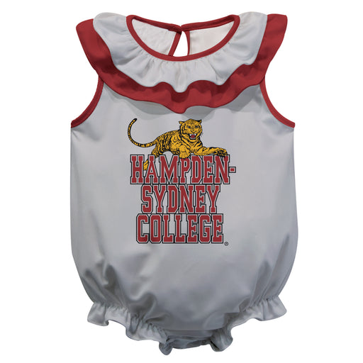 Hampden–Sydney Tigers Gray Sleeveless Ruffle Onesie Logo Bodysuit by Vive La Fete