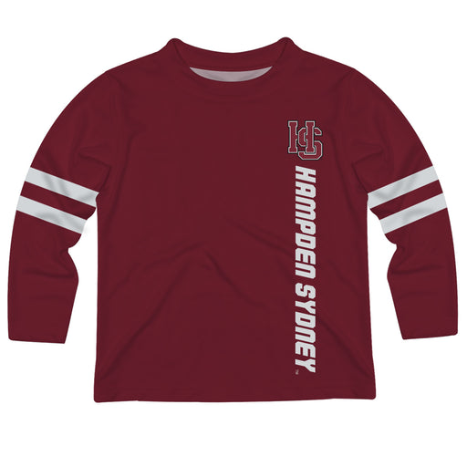 Hampden Sydney Stripes Maroon Long Sleeve Tee Shirt - Vive La Fête - Online Apparel Store