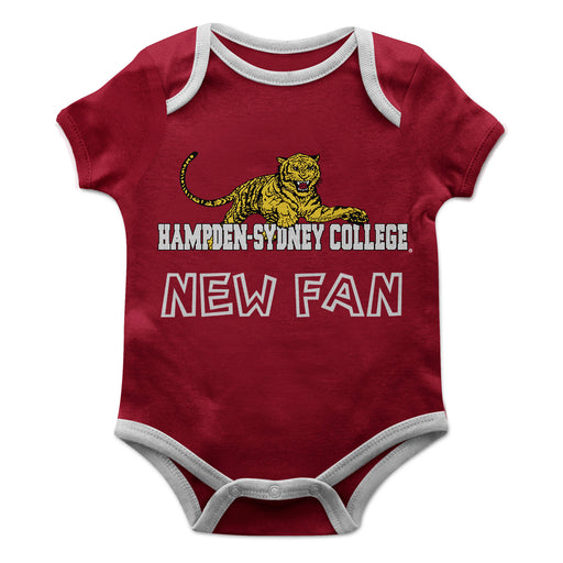 Hampden–Sydney Tigers Vive La Fete Infant Game Day Maroon Short Sleeve Onesie New Fan Logo and Mascot Bodysuit
