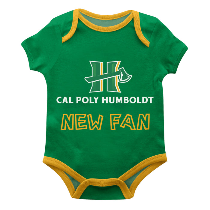 Cal Poly Humboldt Lumberjacks Vive La Fete Infant Game Day Green Short Sleeve Onesie New Fan Logo and Mascot Bodysuit