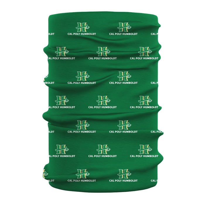 Cal Poly Humboldt Lumberjacks Vive La Fete All Over Logo Collegiate Face Cover Soft 4-Way Stretch Two Ply Neck Gaiter
