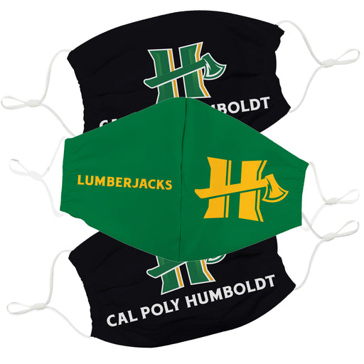 Cal Poly Humboldt Lumberjacks 3 Ply Vive La Fete Face Mask 3 Pack Collegiate Unisex Face Covers Reusable Washable