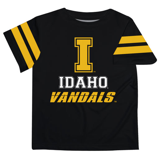 Idaho Vandals Vive La Fete Boys Game Day Black Short Sleeve Tee with Stripes on Sleeves - Vive La Fête - Online Apparel Store