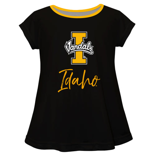 Idaho Vandals Vive La Fete Girls Game Day Short Sleeve Black Top with School Logo and Name - Vive La Fête - Online Apparel Store