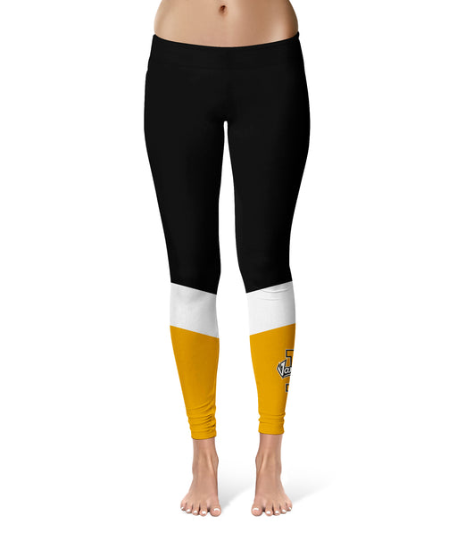 Idaho Vandals Vive la Fete Game Day Collegiate Ankle Color Block Women Black Gold Yoga Leggings - Vive La Fête - Online Apparel Store