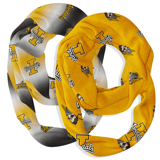 Idaho Vandals Vive La Fete All Over Logo Game Day Collegiate Women Set of 2 Light Weight Ultra Soft Infinity Scarfs