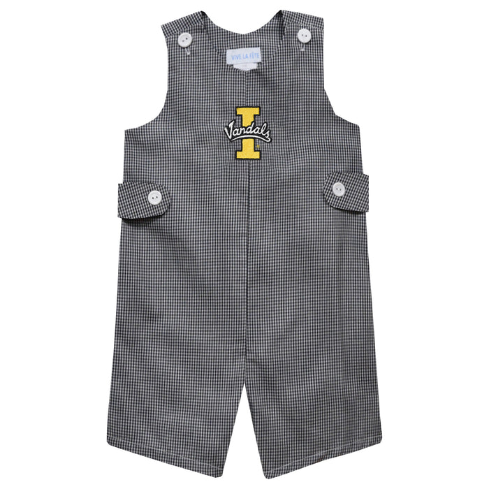 Idaho Vandals Embroidered Black Gingham Boys Jon Jon