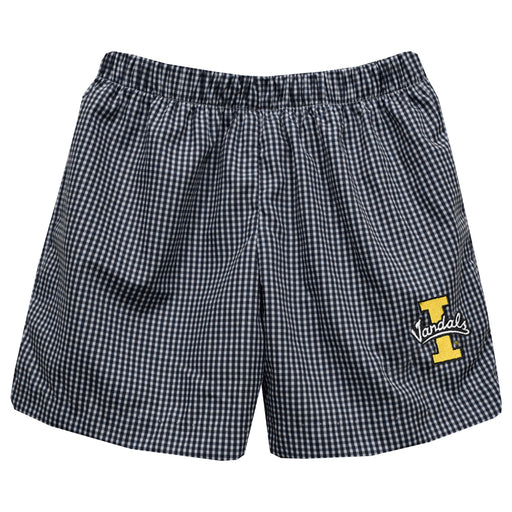Idaho Vandals Embroidered Black Gingham Pull On Short