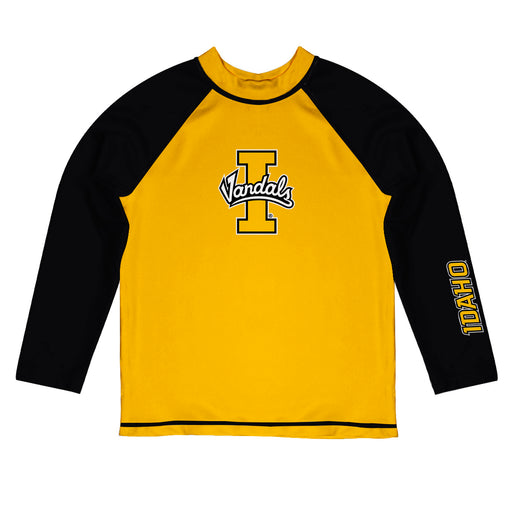 Idaho Vandals Vive La Fete Logo Gold Black Long Sleeve Raglan Rashguard