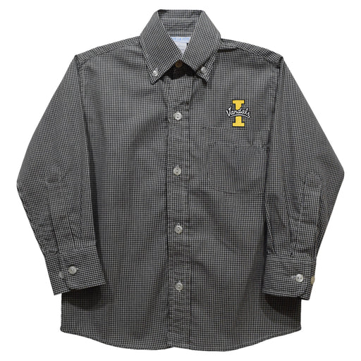 Idaho Vandals Embroidered Black Gingham Long Sleeve Button Down Shirt