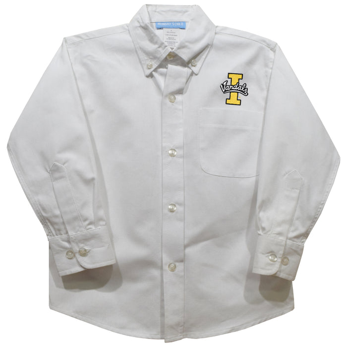 Idaho Vandals Embroidered White Long Sleeve Button Down Shirt