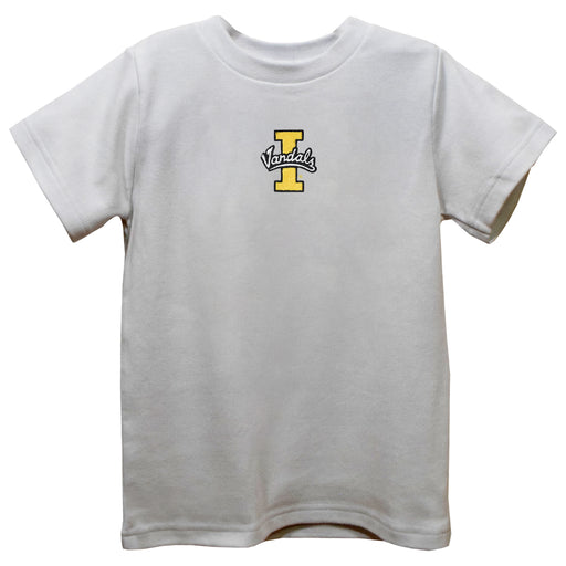 Idaho Vandals Embroidered White Short Sleeve Boys Tee Shirt