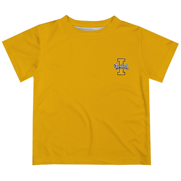 Idaho Vandals Hand Sketched Vive La Fete Impressions Artwork Boys Yellow Short Sleeve Tee Shirt