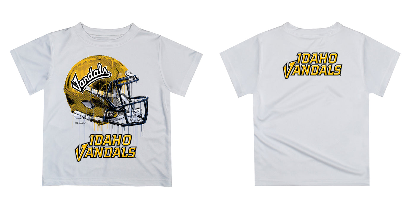 Idaho Vandals Original Dripping Football Helmet Gold T-Shirt by Vive La Fete - Vive La Fête - Online Apparel Store