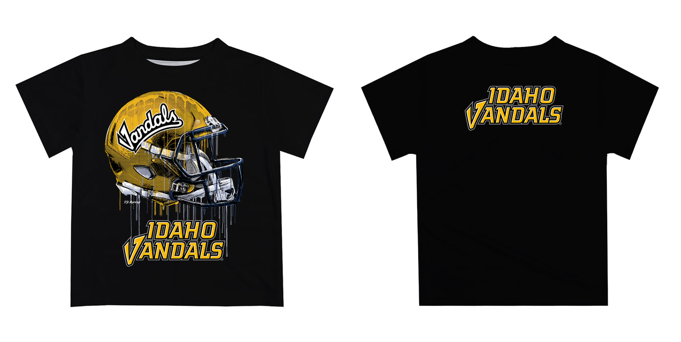 Idaho Vandals Original Dripping Football Helmet Gold T-Shirt by Vive La Fete - Vive La Fête - Online Apparel Store