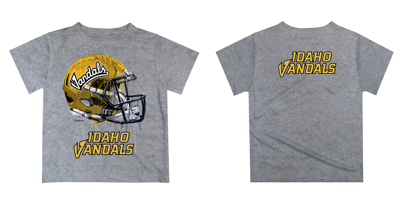 Idaho Vandals Original Dripping Football Helmet Gold T-Shirt by Vive La Fete - Vive La Fête - Online Apparel Store